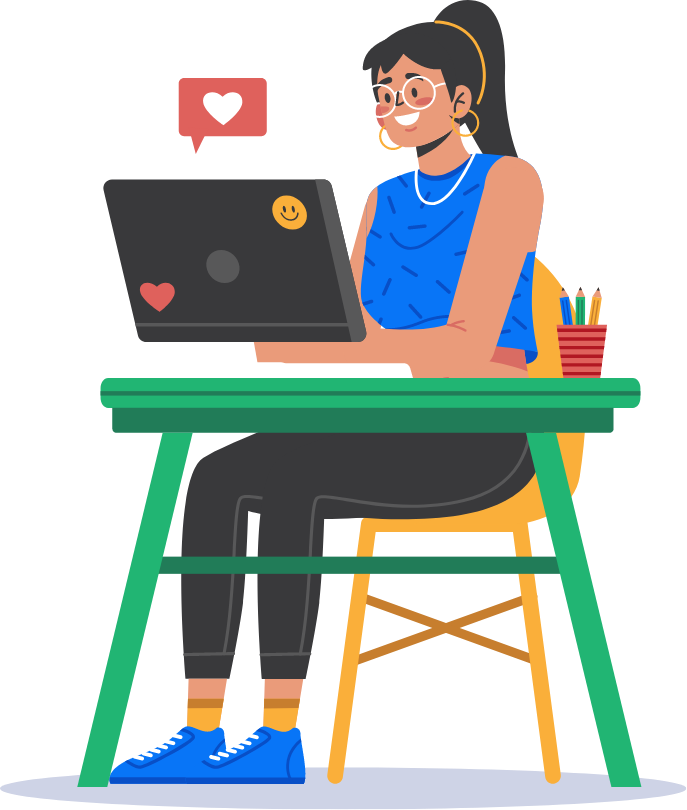 Decorative image: Woman using computer